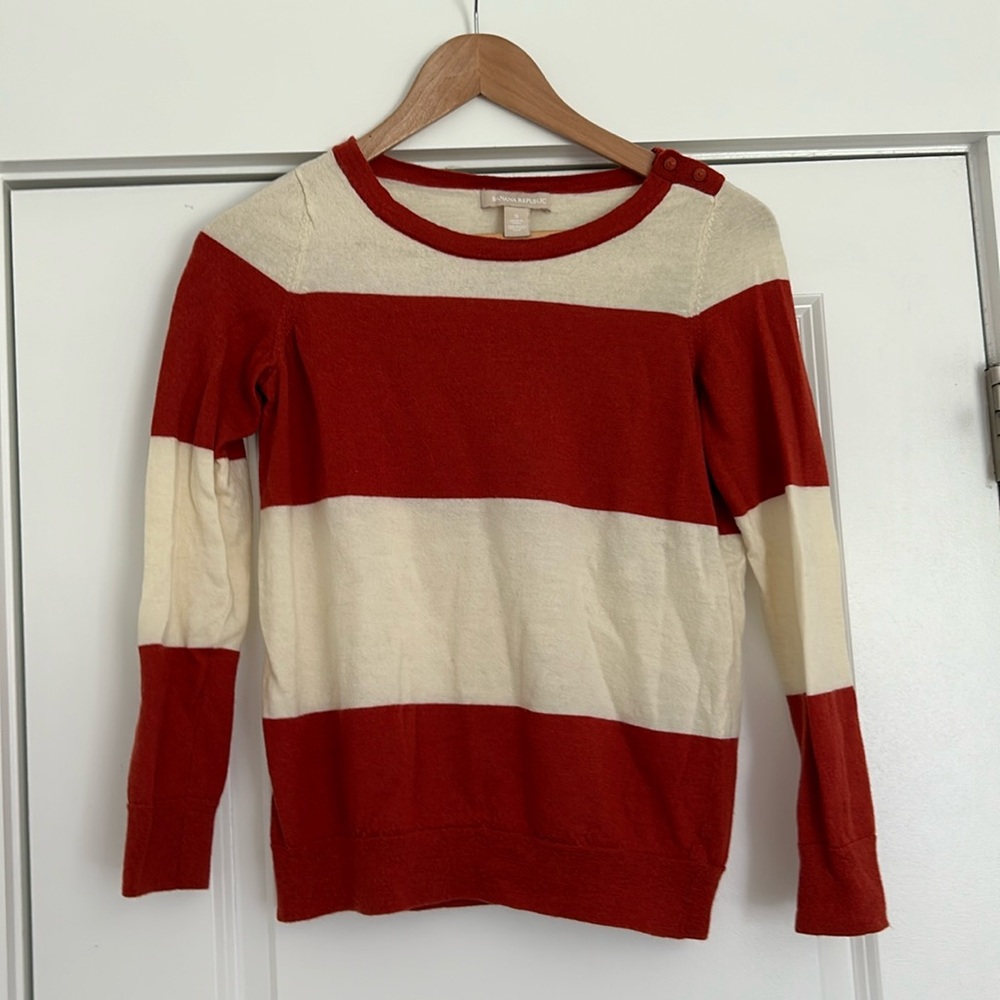 Banana republic 3/4 sleeve striped sweater